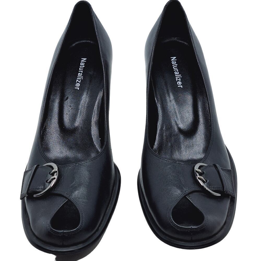 Naturalizer Black Peep Toe Heels